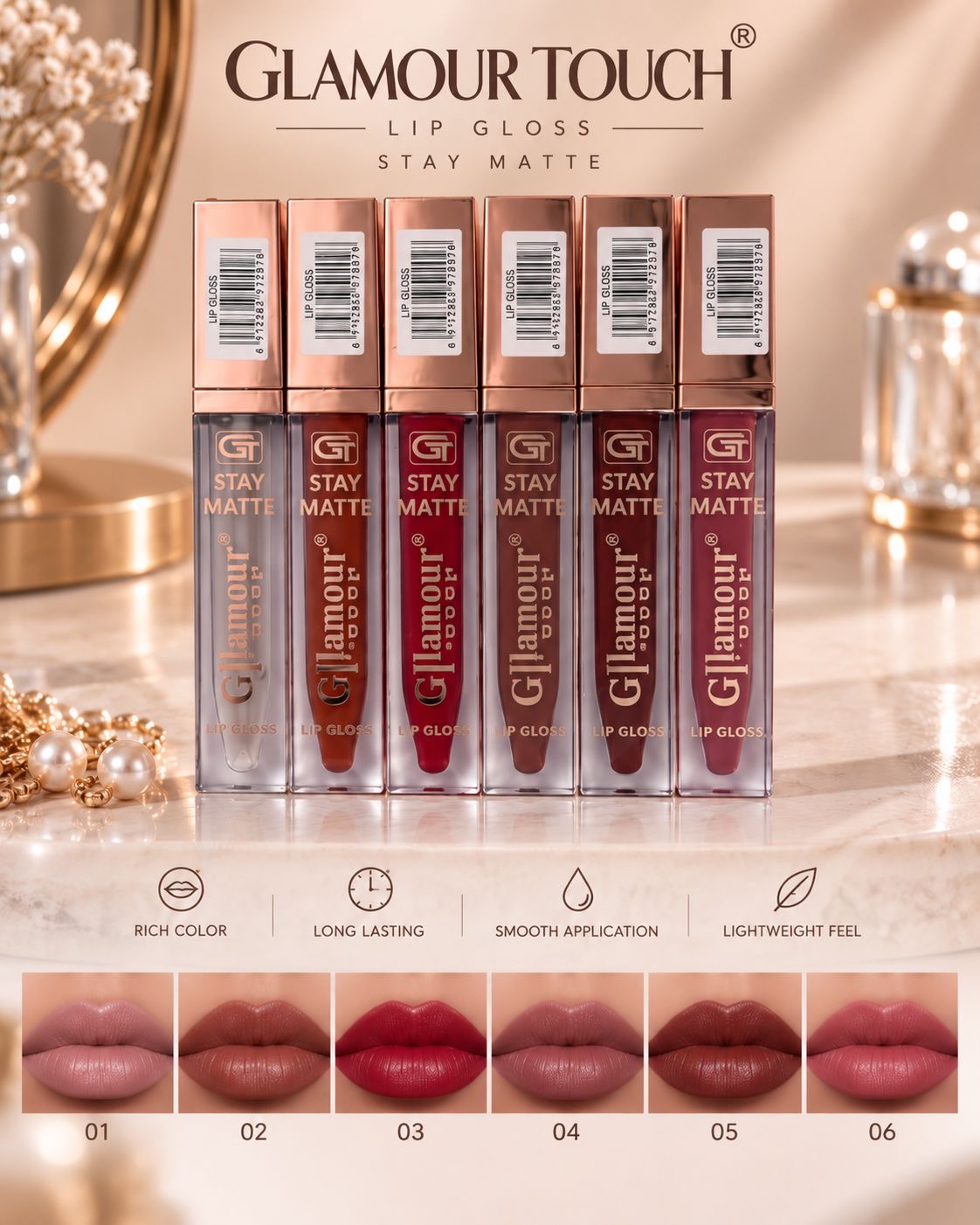 Glamourtouch Matte Lipgloss | Longlasting | Waterproof