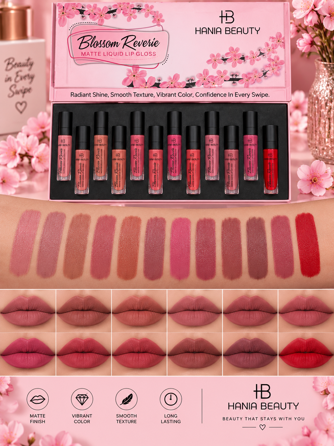 Hania Beauty Blossom Matte Lipgloss Set