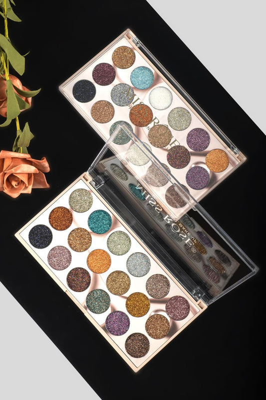 Miss Rose 18 Color Glitter Eyeshadow Palette