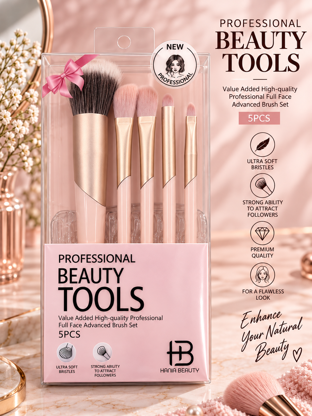 Hania Beauty 5pcs Brushes Set | HB-43