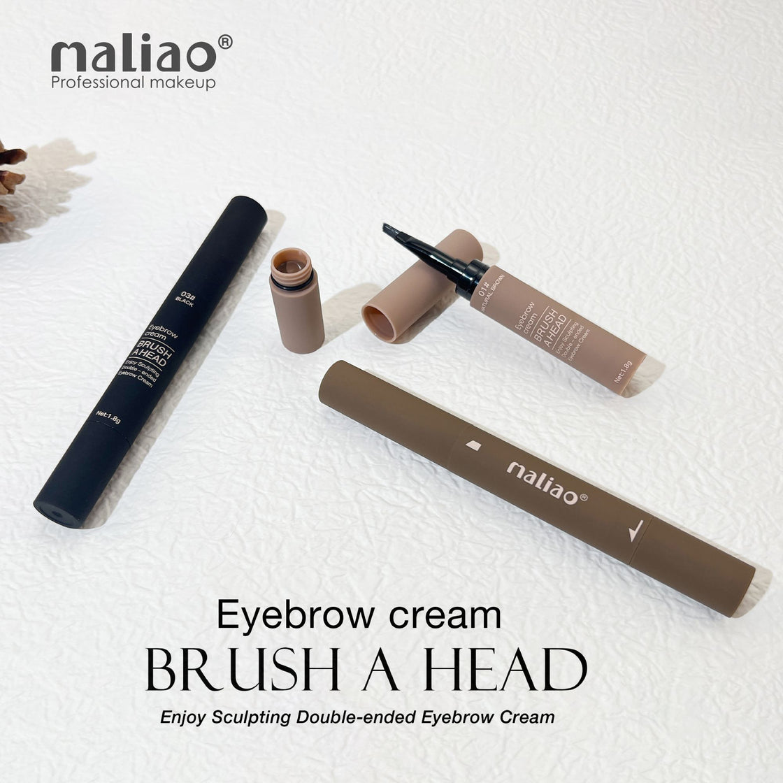 Maliao Double-Ended Eyebrow Cream Brush - Precision for Perfect Brows