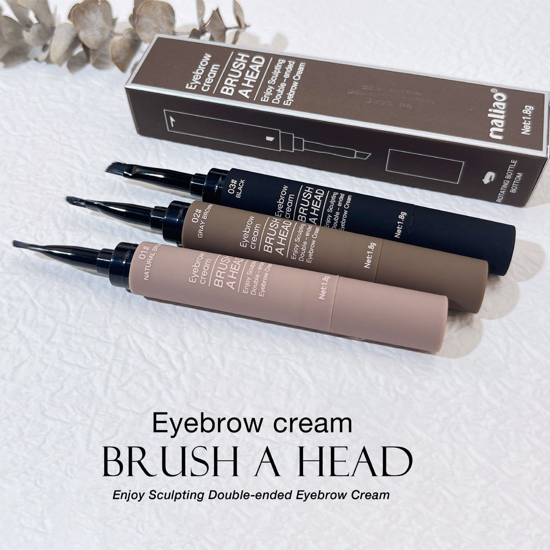 Maliao Double-Ended Eyebrow Cream Brush - Precision for Perfect Brows