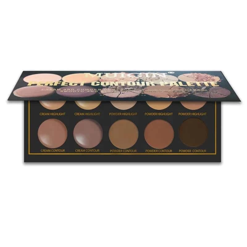 Muicin 10 Color Cream + Powder Contour Palette